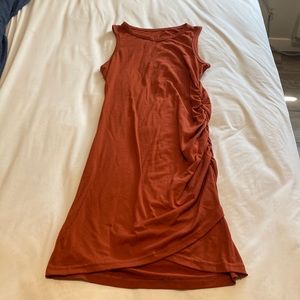 Ruched Orange Bodycon Dress